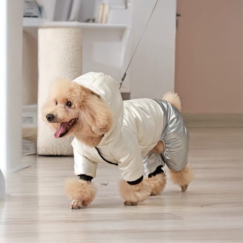 FUNNYFUZZYWaterproofWindproofWarmDogHoodedCoatwithSnapClosure 9