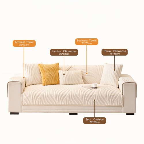 FUNNYFUZZYWaveTexturedPlushNon SlipCouchCover 21