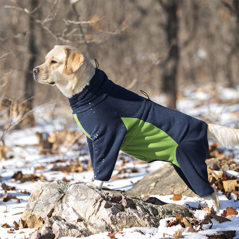 FUNNYFUZZYWindproofPolarFleeceFull BodyWarmthTurtleneckDogJumpsuit 1