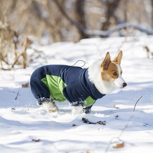 FUNNYFUZZYWindproofPolarFleeceFull BodyWarmthTurtleneckDogJumpsuit 3