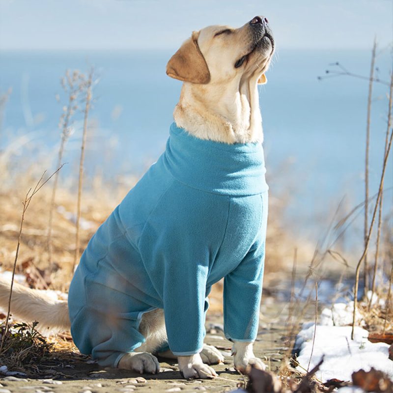 FUNNYFUZZYWindproofPolarFleeceFull BodyWarmthTurtleneckDogJumpsuit 6