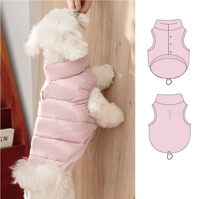 FUNNYFUZZYWindproofWarmPaddedSleevelessAnti WrinkleDogVestCoat 9