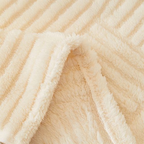 FUNNYFUZZY Irregular Checkerboard Striped Puff Velvet Couch Cover 1