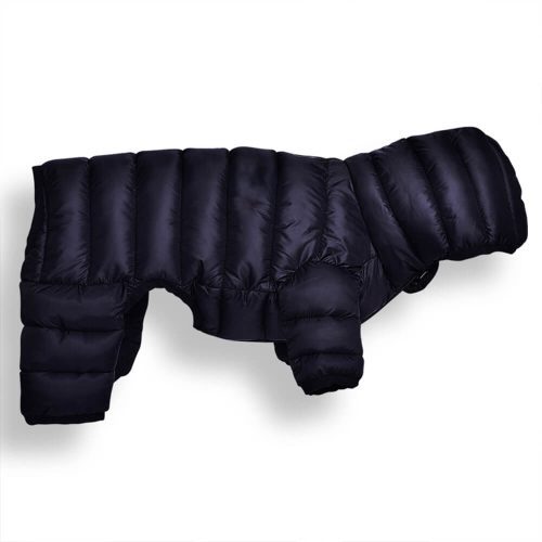 FUNNYFUZZY Lightweight Four Legged Faux Down Warm Dog Coat 3