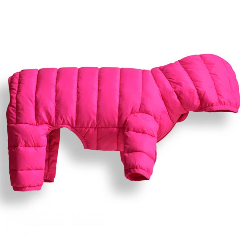 FUNNYFUZZY Lightweight Four Legged Faux Down Warm Dog Coat 5