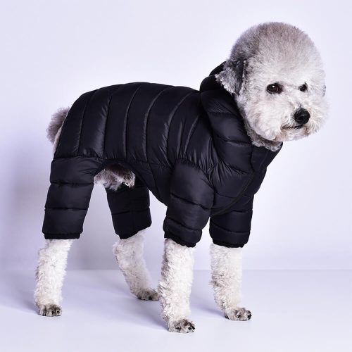 FUNNYFUZZY Lightweight Four Legged Faux Down Warm Dog Coat 6