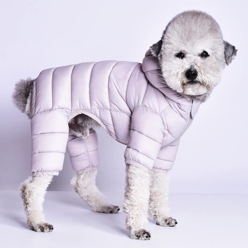 FUNNYFUZZY Lightweight Four Legged Faux Down Warm Dog Coat 7