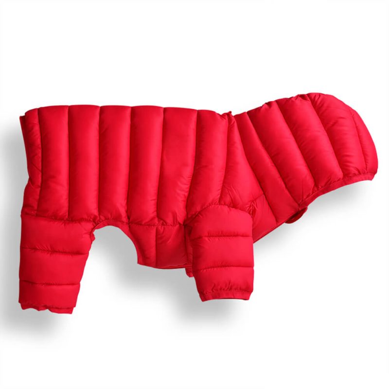 FUNNYFUZZY Lightweight Four Legged Faux Down Warm Dog Coat 8