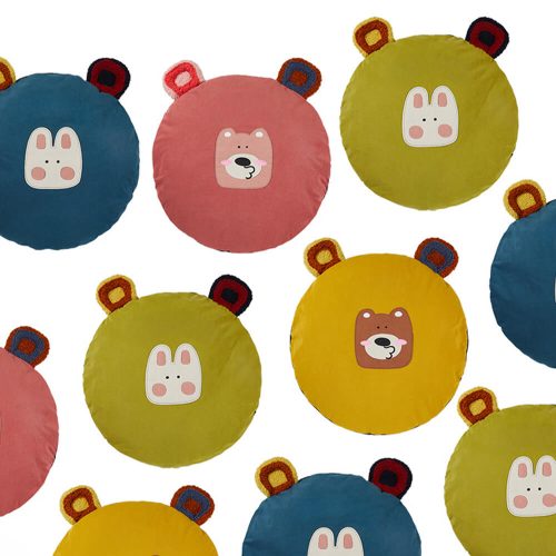 FUNNYFUZZY Playful Bear Face Ears Soft Plush Dog Cat Mat 7