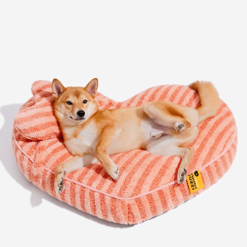 FUNNYFUZZY PlushHeartFluffyCalmingwithPillowDog CatBed6