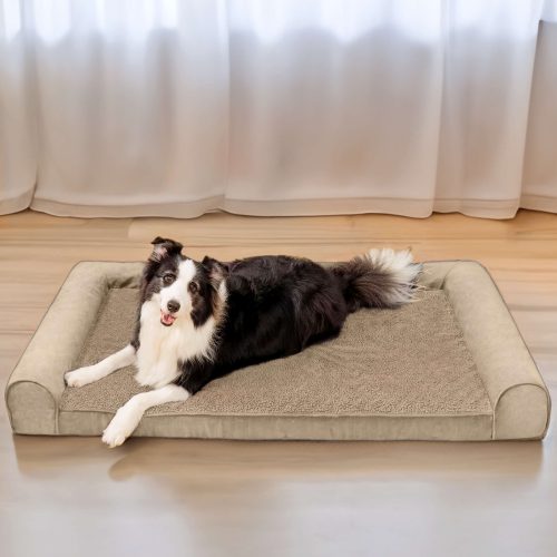 FauxFleece SuedeFullSupportOrthopedicDogBed 1