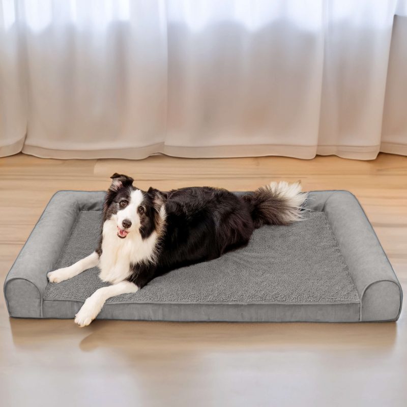 FauxFleece SuedeFullSupportOrthopedicDogBed 2