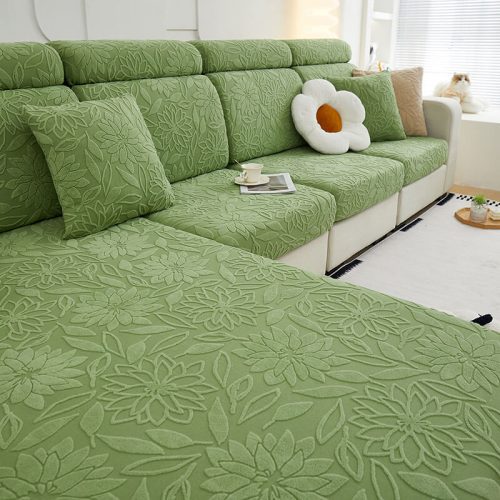 FloralVelvetStretchFullWrapSofaProtectorCouchCover 12