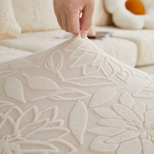 FloralVelvetStretchFullWrapSofaProtectorCouchCover 14