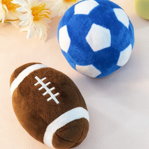 FootballPlushInteractiveChewToySqueakyDogToy 6