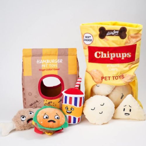 FunPotatoChipsBurgerSqueakyDogChewToy 4