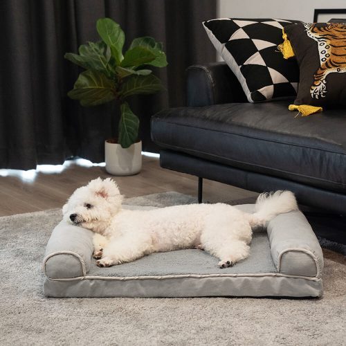 FunnyFUzzy FauxFleeceSuedeFullSupportOrthopedicDogBed10