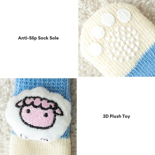 FunnyFuzzy3DAnimalWarmNon SlipBreathableCozyDogSocks 6