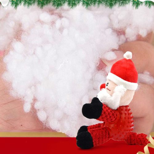 FunnyFuzzyChristmasDollRubberSlowFeedingSqueakerInteractiveDogToy 4