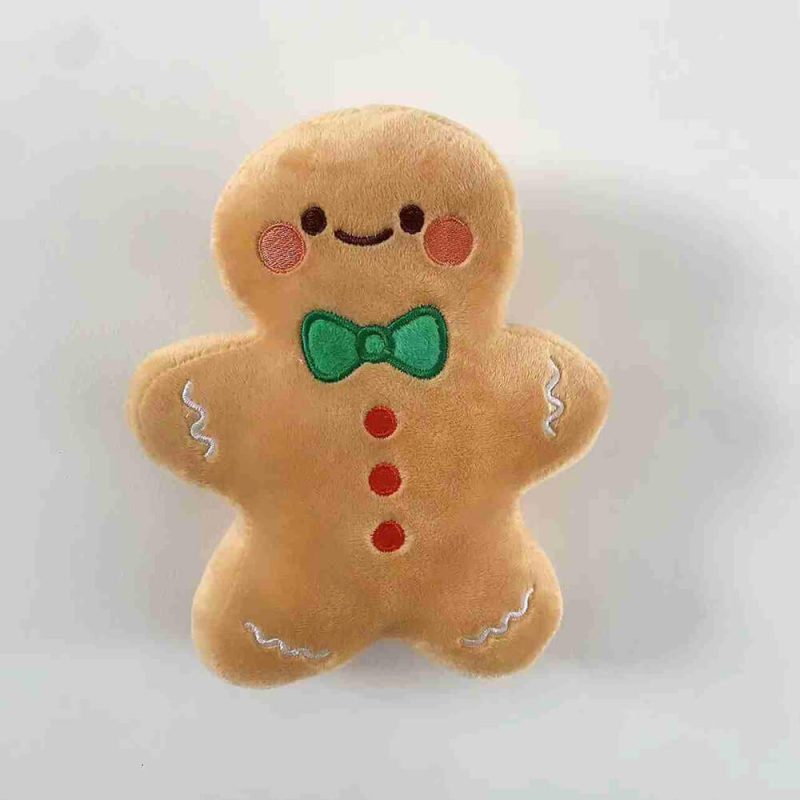 FunnyFuzzyChristmasGingerbreadManDollInteractivePlushDogToy 8