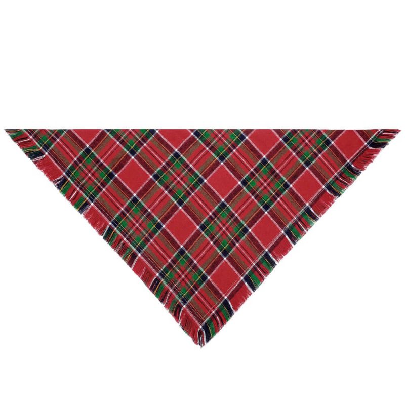 FunnyFuzzyChristmasPlaidDurableDouble StitchedSeamsWarmDogBandana 4