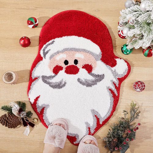 FunnyFuzzyChristmasTreeShapedThickSoftMulti PurposeNon SlipDecorativeHomeRug 6