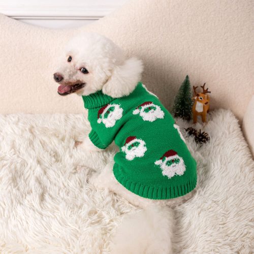 FunnyFuzzyChristmasTurtleneckDogknitSweaterMatchingPulloverForDogsAndOwner 10