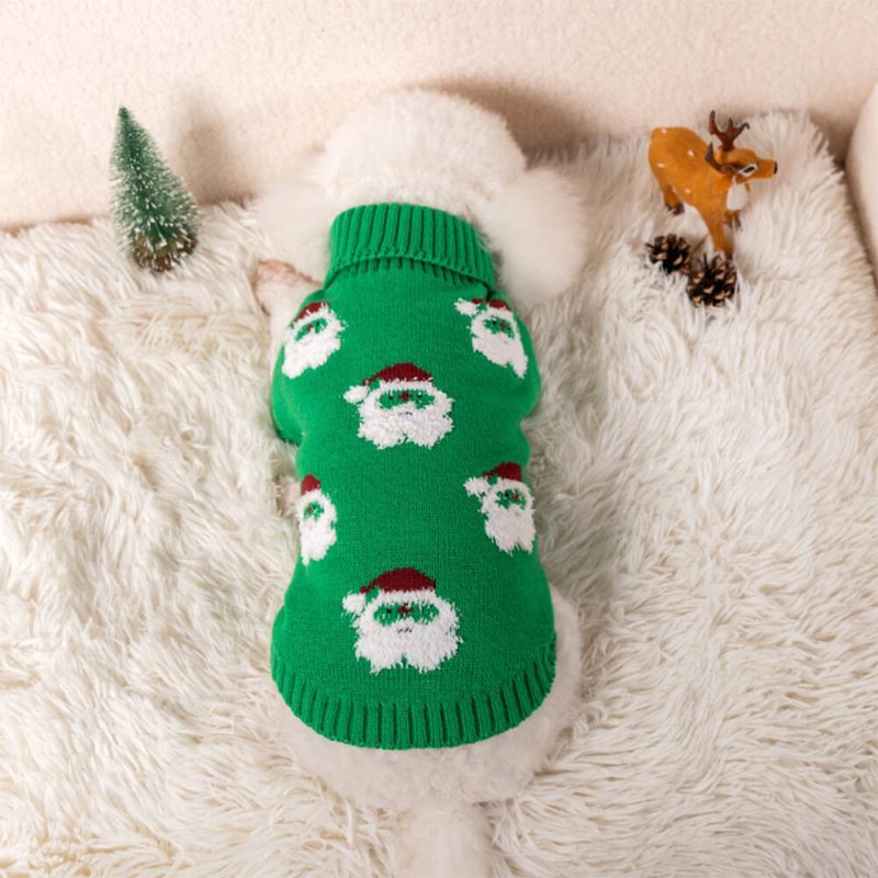 FunnyFuzzyChristmasTurtleneckDogknitSweaterMatchingPulloverForDogsAndOwner 12