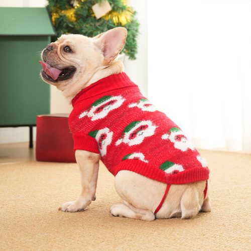 FunnyFuzzyChristmasTurtleneckDogknitSweaterMatchingPulloverForDogsAndOwner 22