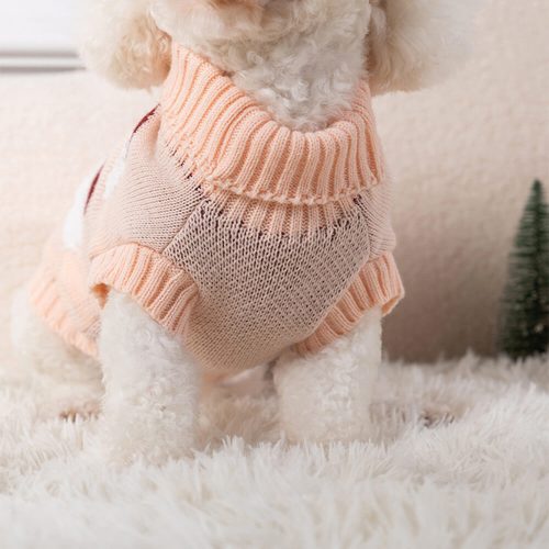 FunnyFuzzyChristmasTurtleneckDogknitSweaterMatchingPulloverForDogsAndOwner 6