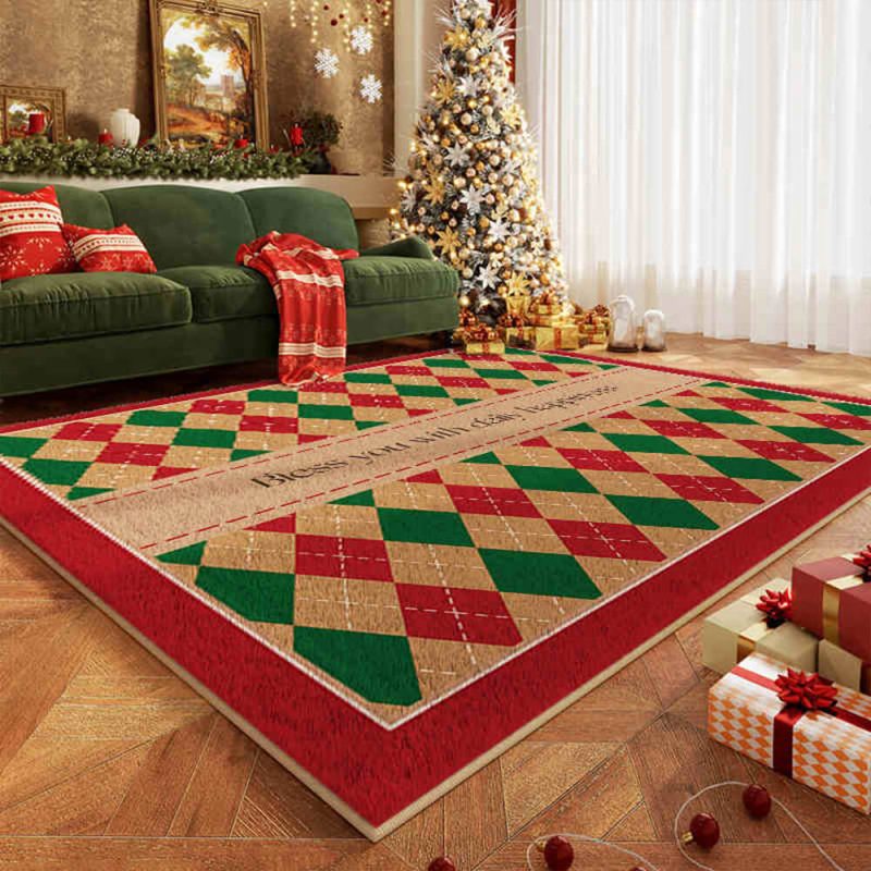 FunnyFuzzyChristmasWarmMulti PurposeNon SlipDecorativeLargeAreaHomeRug 6