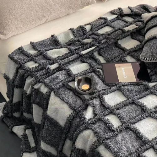 FunnyFuzzyClassicPlaidCozyBeddingThrowBlanket 11