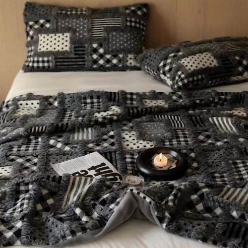 FunnyFuzzyClassicPlaidCozyBeddingThrowBlanket 15