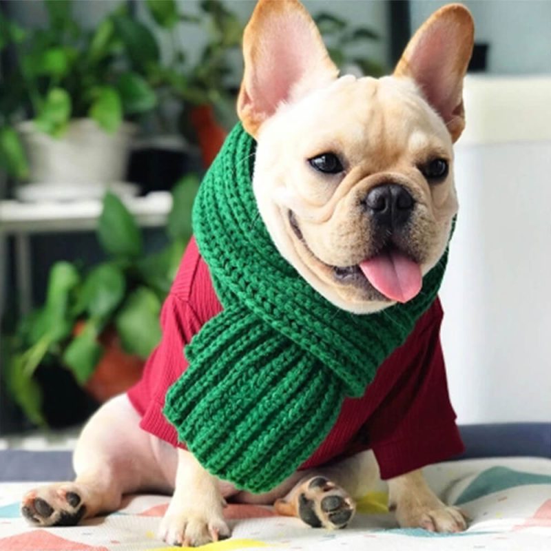 FunnyFuzzyCozyKnitSoftWarmAdjustableFitDogScarf 2