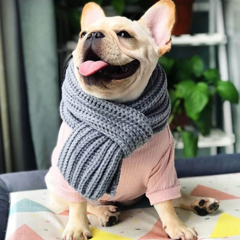 FunnyFuzzyCozyKnitSoftWarmAdjustableFitDogScarf 7