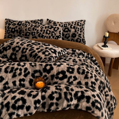 FunnyFuzzyDeluxeFloralDouble SidedVelvetDualWarmthBedSheetSet 15