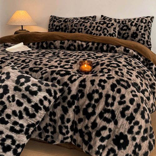 FunnyFuzzyDeluxeFloralDouble SidedVelvetDualWarmthBedSheetSet 3