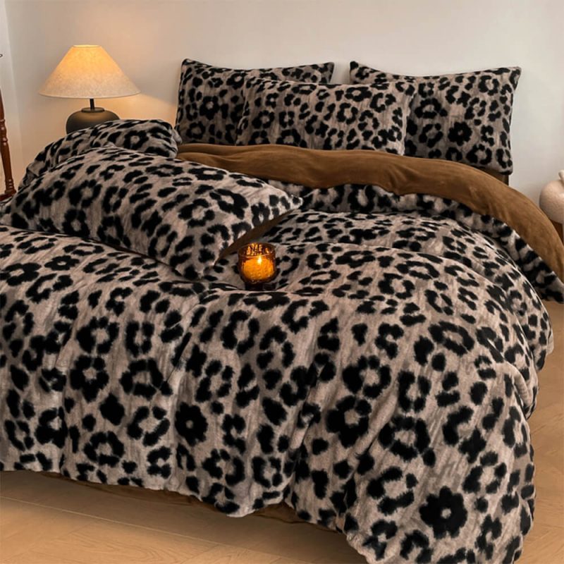 FunnyFuzzyDeluxeFloralDouble SidedVelvetDualWarmthBedSheetSet 8