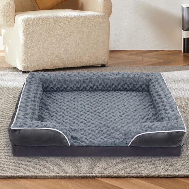 FunnyFuzzyDetachableWaterproofFullSurroundSupportOrthopedicDogBed 2