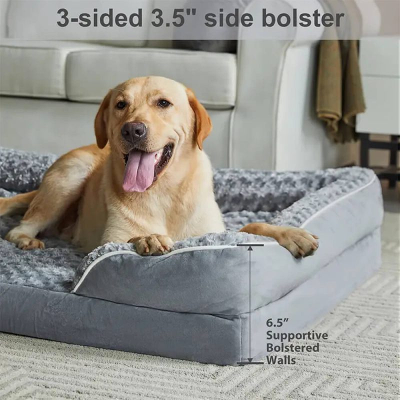 FunnyFuzzyDetachableWaterproofFullSurroundSupportOrthopedicDogBed 4