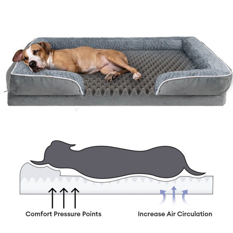 FunnyFuzzyDetachableWaterproofFullSurroundSupportOrthopedicDogBed 8