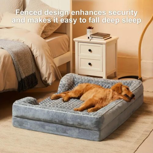 FunnyFuzzyDetachableWaterproofFullSurroundSupportOrthopedicDogBed 9