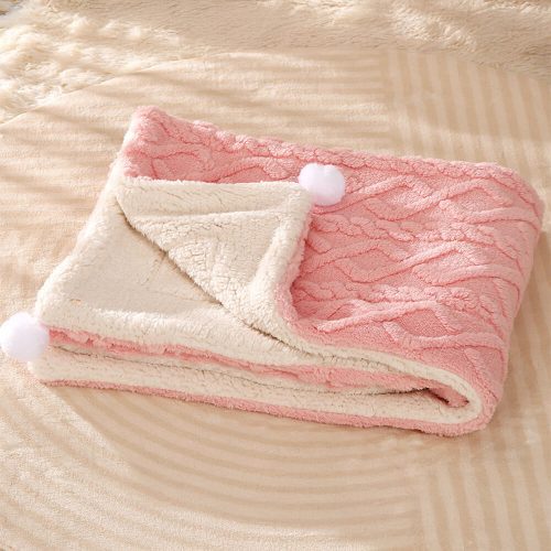 FunnyFuzzyDouble SidedCozyAnti StaticDog CatBlanketWithNeckSupportPillow 14