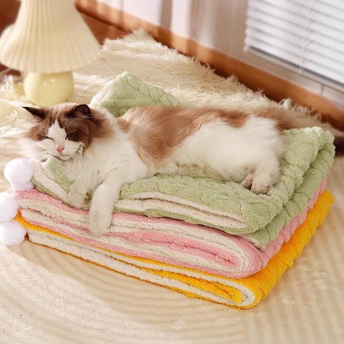 FunnyFuzzyDouble SidedCozyAnti StaticDog CatBlanketWithNeckSupportPillow 2