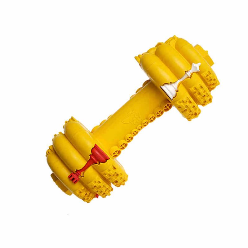 FunnyFuzzyDumbbellSiliconeSlowFeederDurableInteractiveDogToy 11