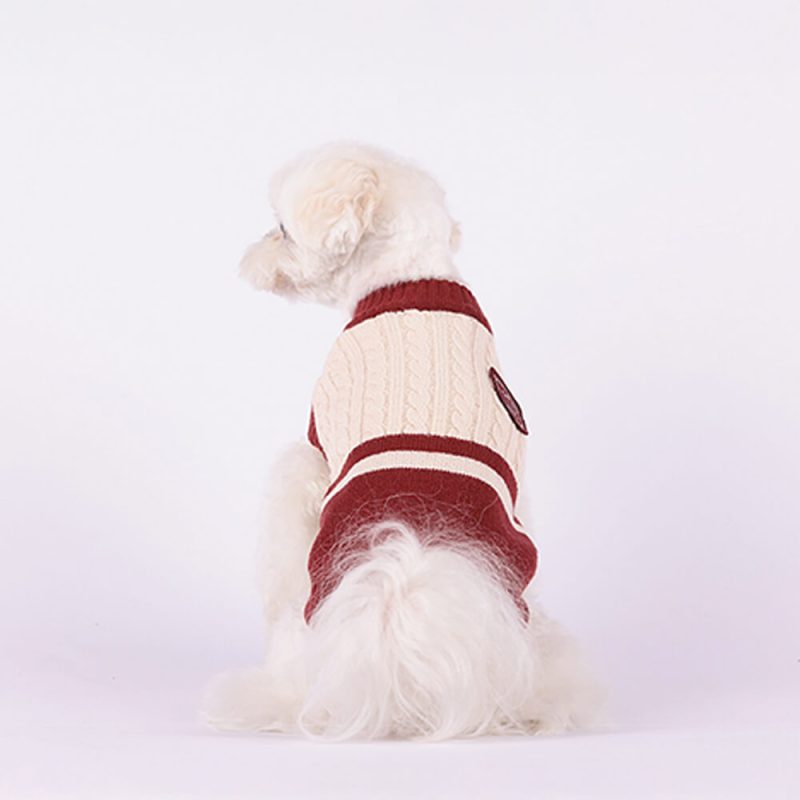 FunnyFuzzyElegantPreppyBearPatchWarmStretchSleevelessDogSweater 1