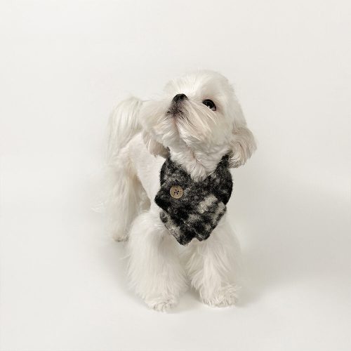 FunnyFuzzyFashionablePlaidColorBlockPlushWarmPetScarf 15