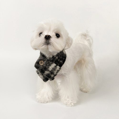 FunnyFuzzyFashionablePlaidColorBlockPlushWarmPetScarf 16