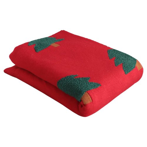 FunnyFuzzyFestiveChristmasTreePatternKnittedThrowBlanketwithPillow 12