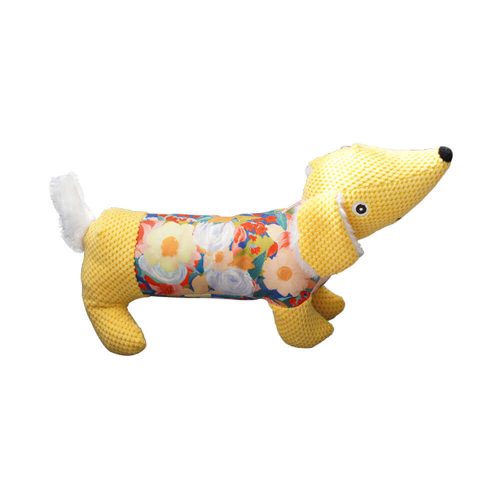 FunnyFuzzyFloralPrintCanvasDogChewResistantToySqueakyToy 12